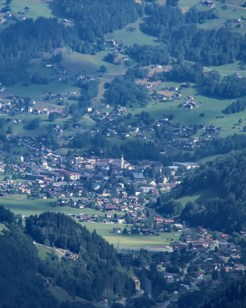 Blick vom Gantekopf auf Schruns im Montafon